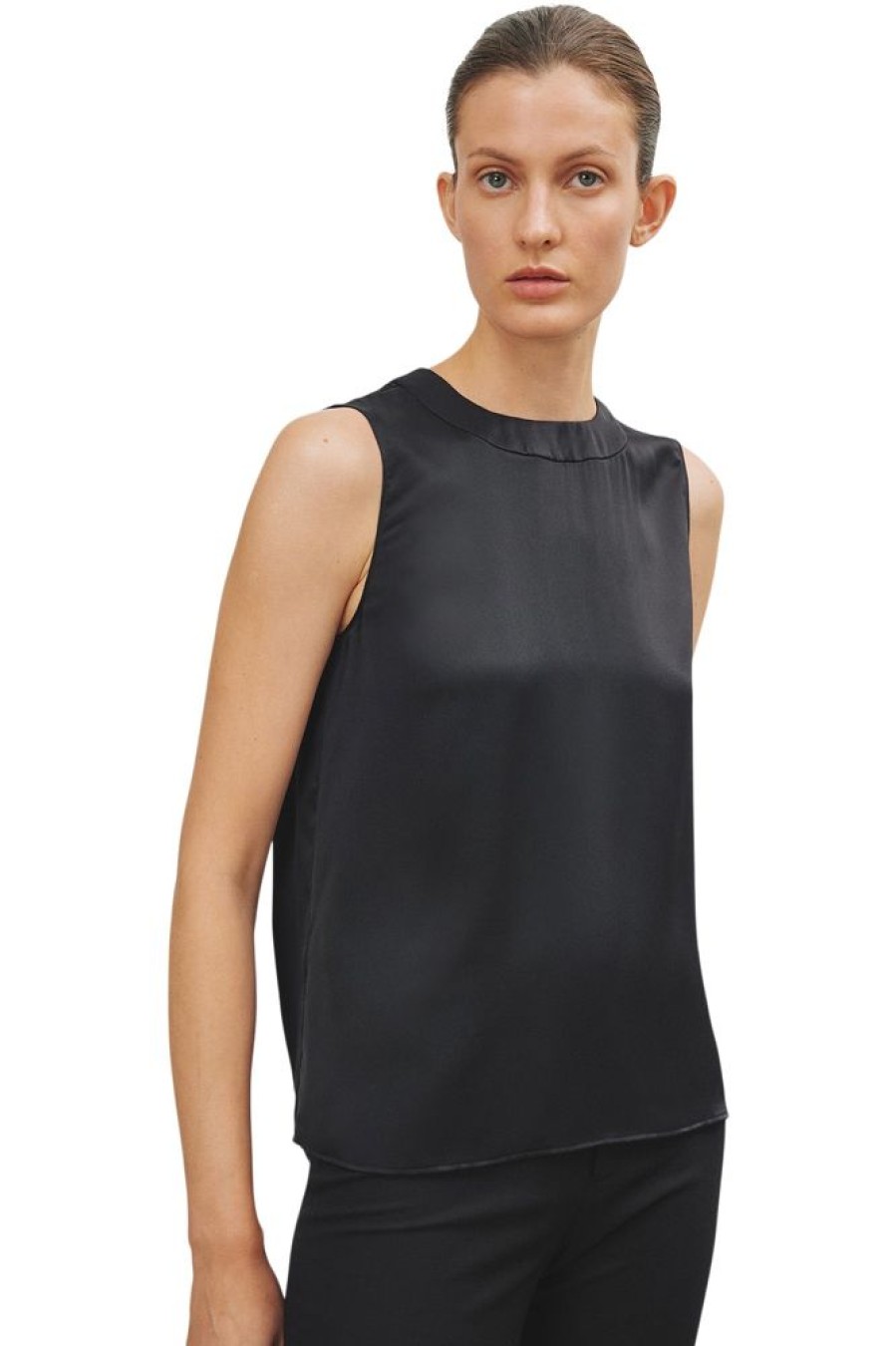 Tops NILI LOTAN | Nili Lotan Davy Silk Top In Black