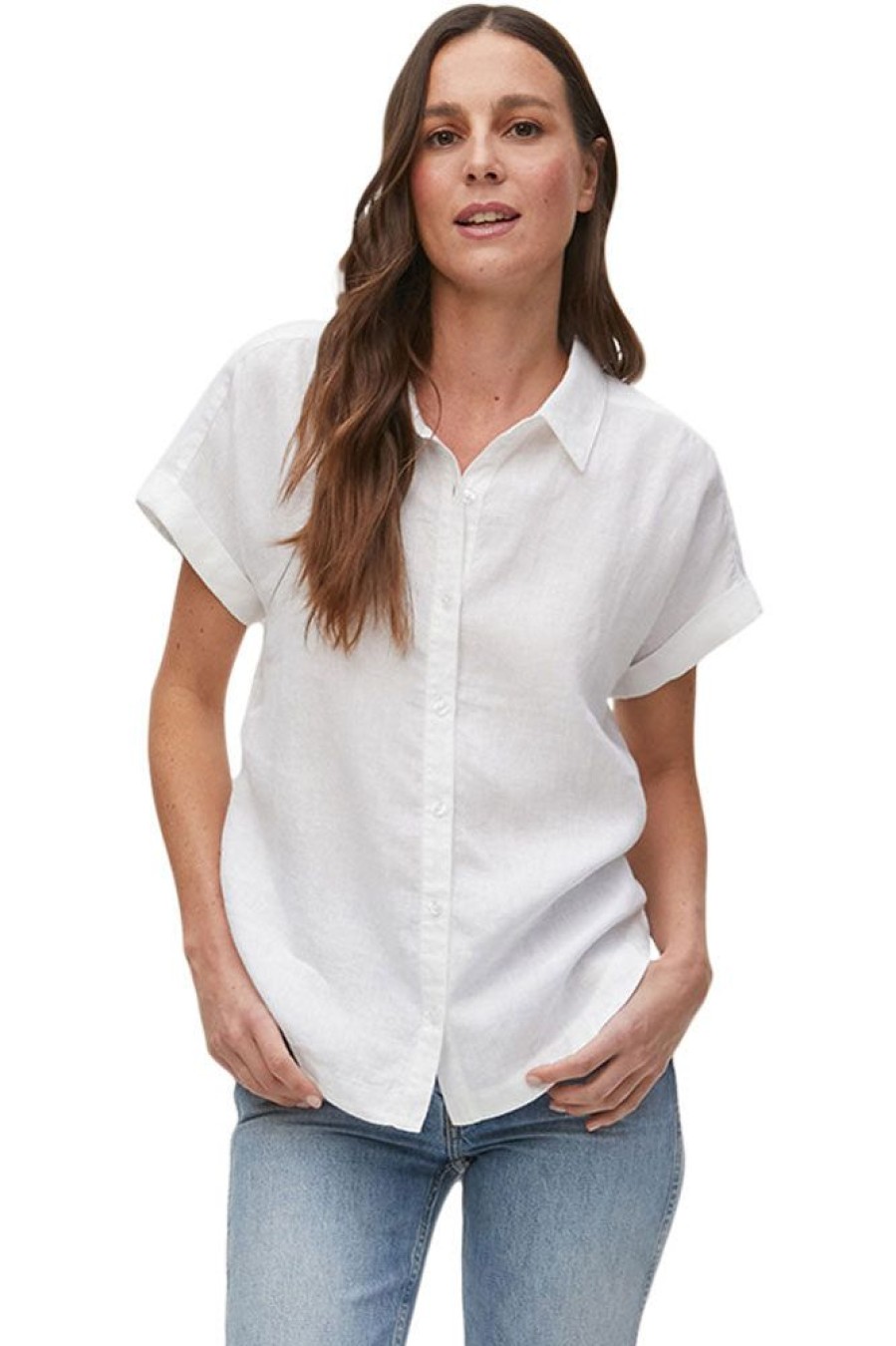 Tops MICHAEL STARS | Michael Stars Charlie Button Down In White