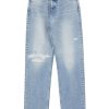 Denim Moussy Denim | Moussy Denim Brighton Wide Straight Jeans In Light Blue