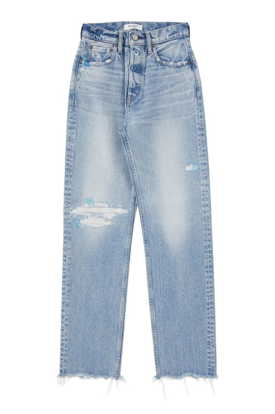 Denim Moussy Denim | Moussy Denim Brighton Wide Straight Jeans In Light Blue