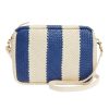 Accessories CLARE V. | Clare V. Marisol In Indigo & Cream Woven Racing Stripes