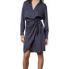 Dresses & Jumpsuits VELVET | Velvet Juni Long Sleeve Wrap Style Dress In Baltic