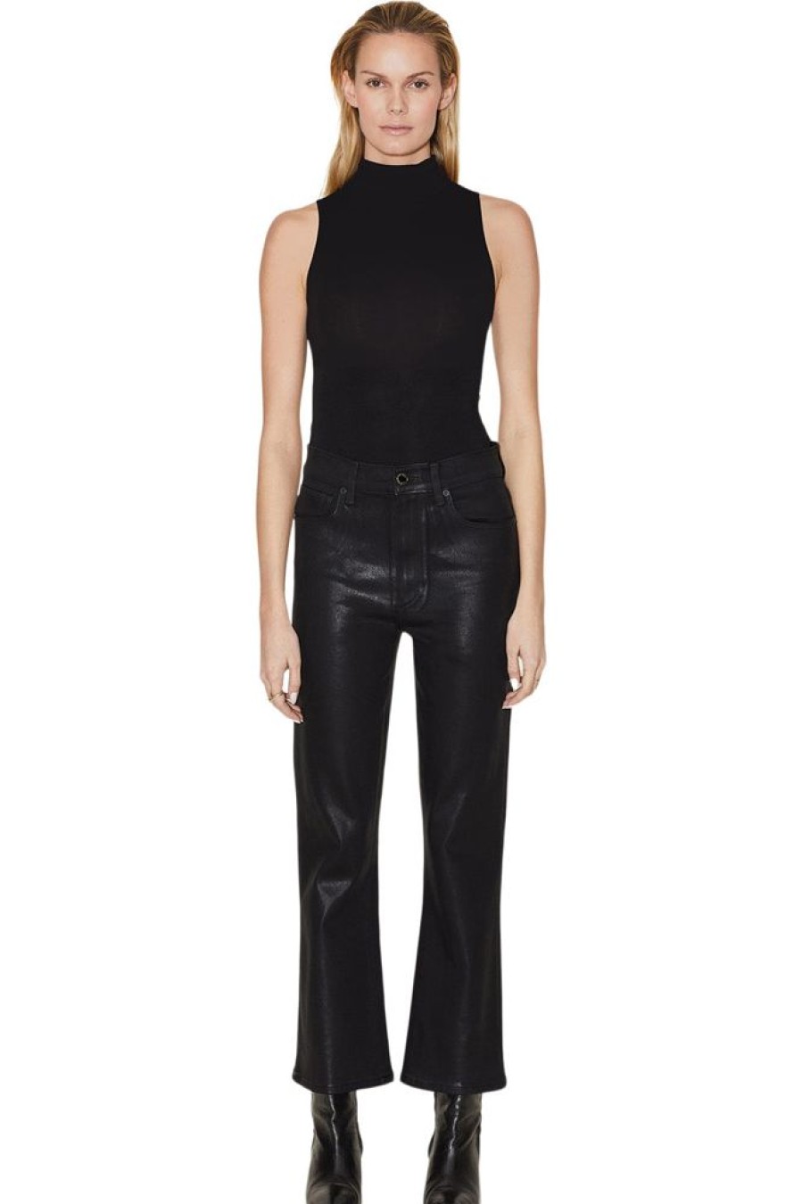 Denim LE JEAN | Le Jean Bella Crop In Denim Black Coated