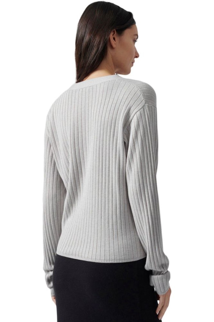 Sweaters ATM AnthonyThomas Melillo | Atm Silk Cashmere Cardigan In Grey Birch