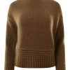 Sweaters REPEAT | Repeat Cashmere Stand Collar Sweater With Ribbed Hem Hazel