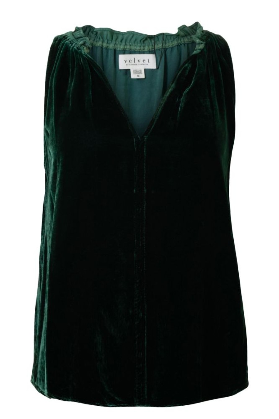 Tops VELVET | Velvet Prima Silk Velvet Tank In Cavern