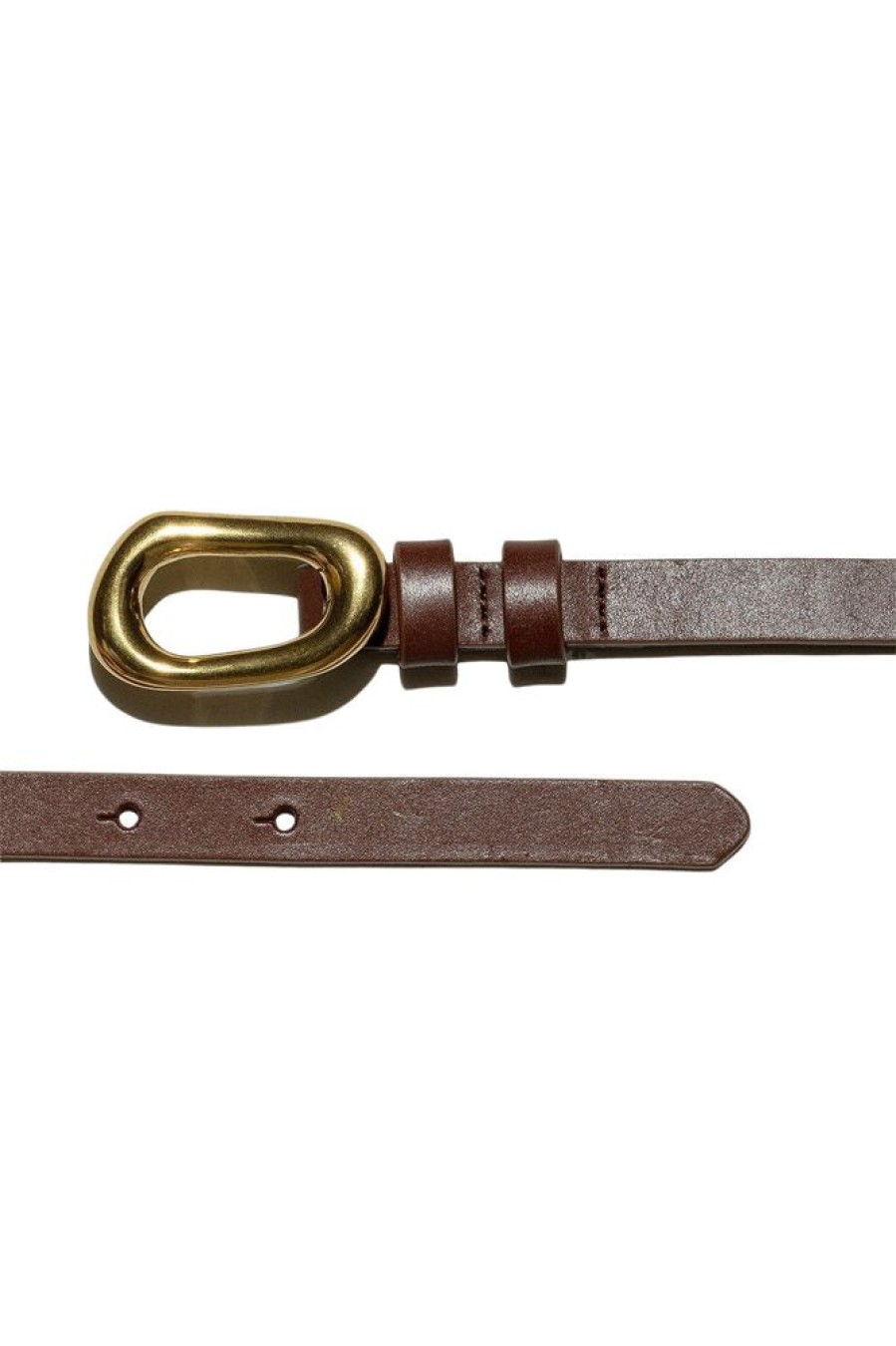 Accessories Frame Denim | Frame Denim Petite Organic Shape Belt In Tobacco