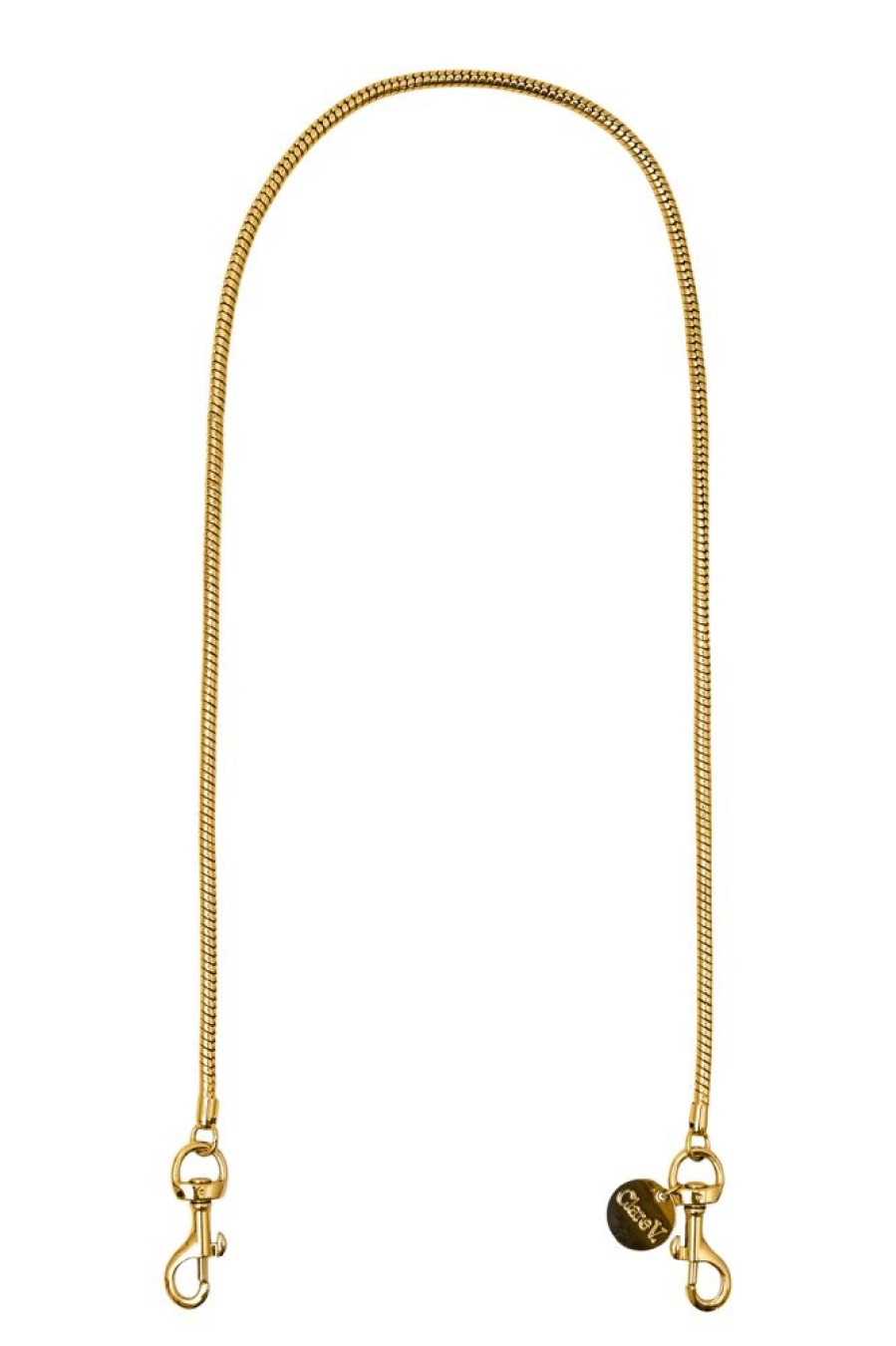 Accessories CLARE V. | Clare V. Snake Chain Shoulder Strap In Vintage Gold