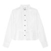 Tops The Great | The Great Pleated Tuxedo Top In White