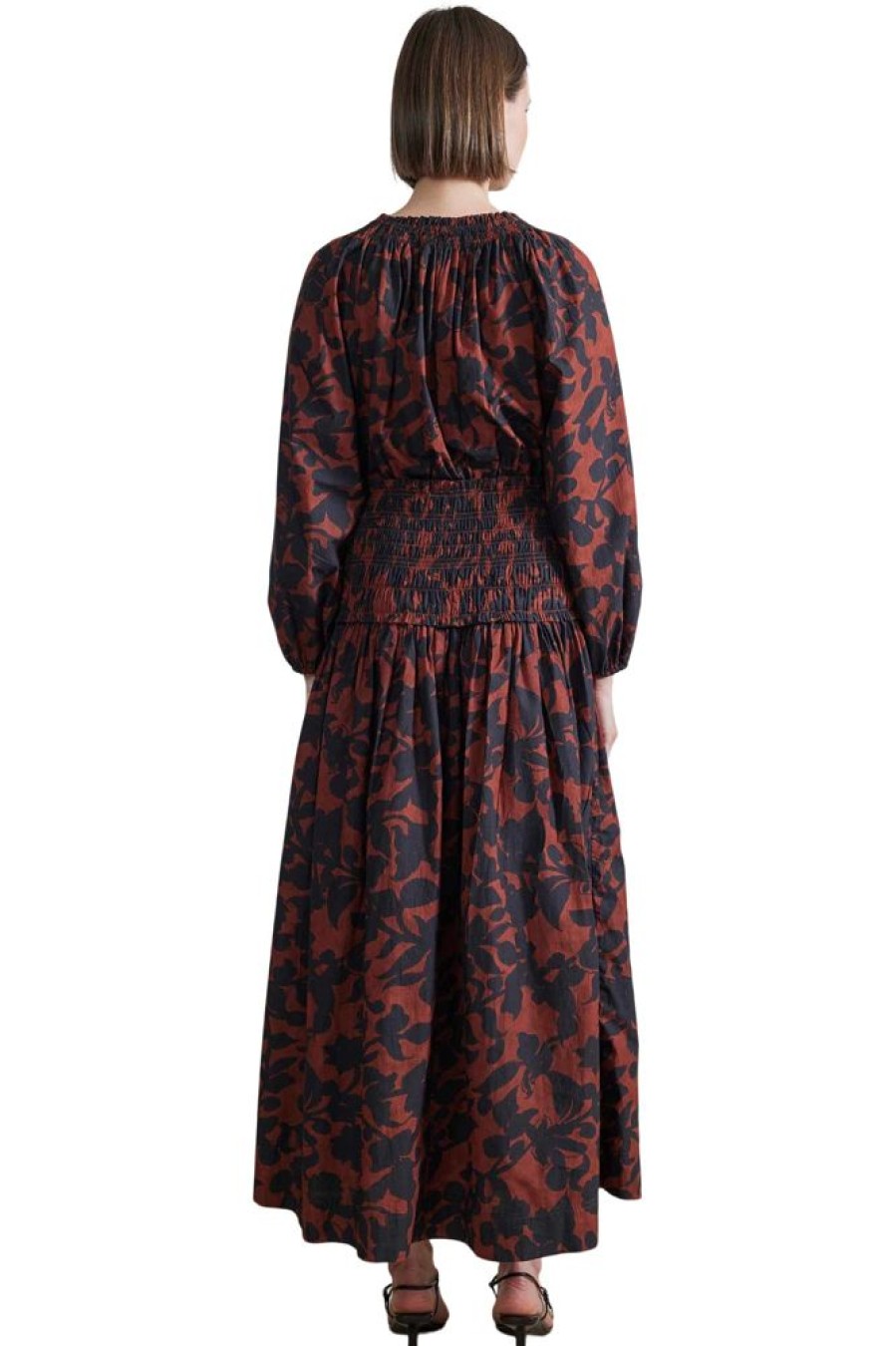 Dresses & Jumpsuits Apiece Apart | Apiece Apart Esparta Long Sleeve Maxi Dress In Deep Botanical Floral