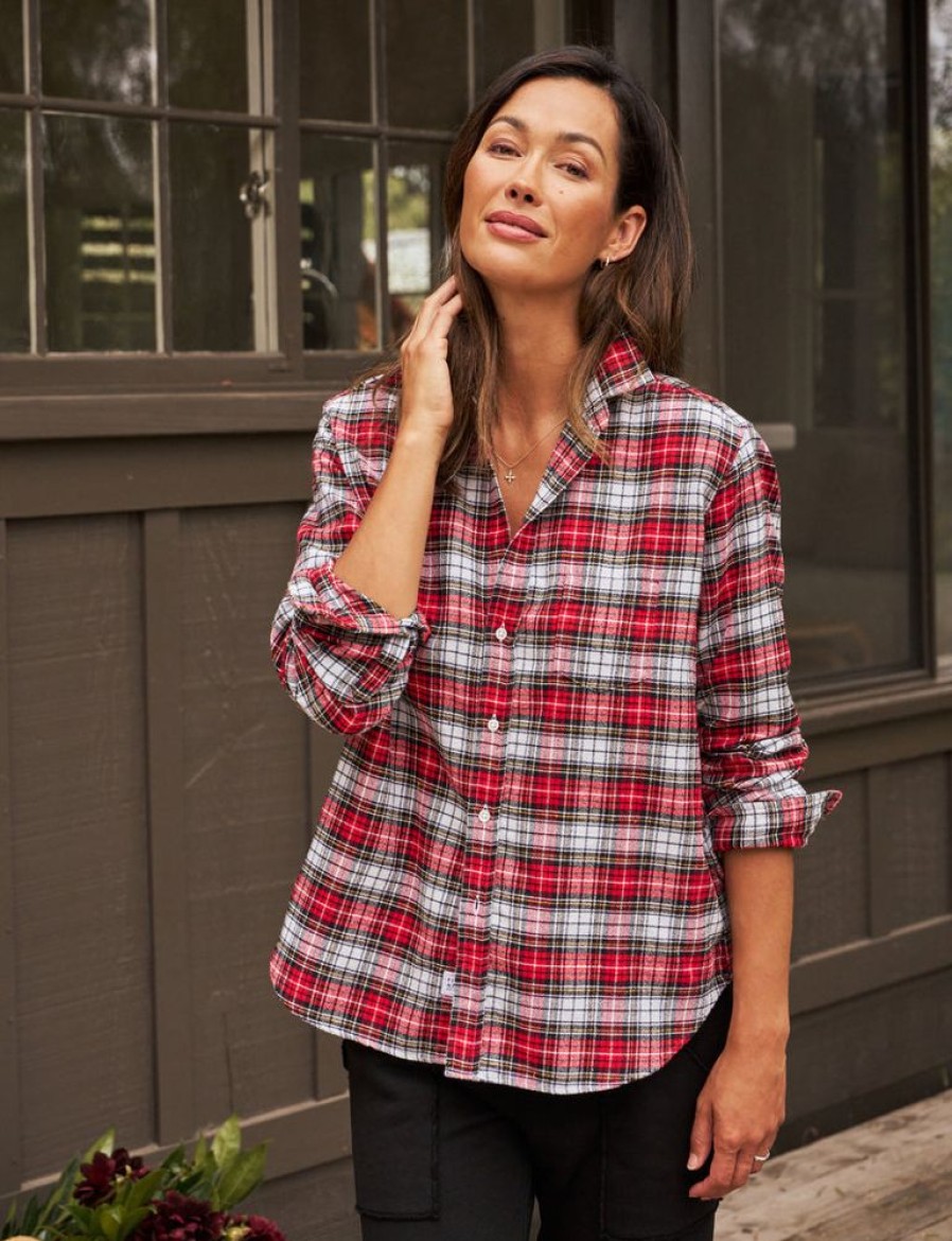 Tops Frank & Eileen | Frank & Eileen Eileen Relaxed Button-Up Shirt White, Black, Red Plaid