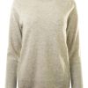 Sweaters WHITE & WARREN | White & Warren Cashmere High Rib Cuff Crewneck Sweater In Misty Grey Heather