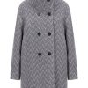 Blazers & Outerwear Harris Wharf London | Harris Wharf London Funnel Collar Boucle Coat In Light Grey