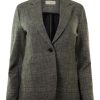 Blazers & Outerwear CIRCOLO 1901 | Circolo 1901 Overcheck Fleece Long Blazer In Gray