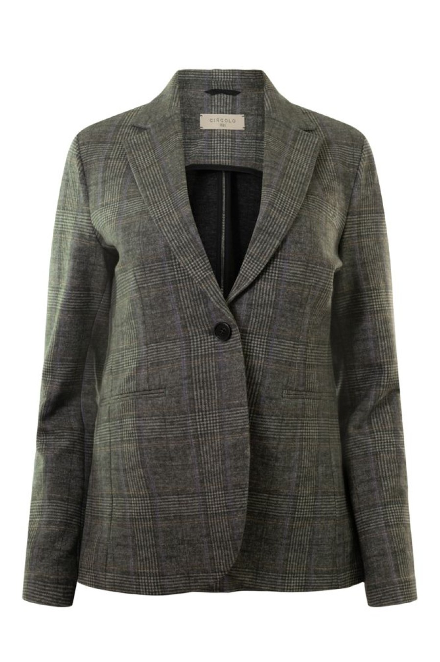 Blazers & Outerwear CIRCOLO 1901 | Circolo 1901 Overcheck Fleece Long Blazer In Gray