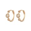 Jewelry Apres Jewelry | Apres Jewelry Pave Luna Huggies In 14Kt Yellow Gold 14K Yellow Gold