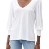 Tops MICHAEL STARS | Michael Stars Nellie Puff Sleeve Tee In White