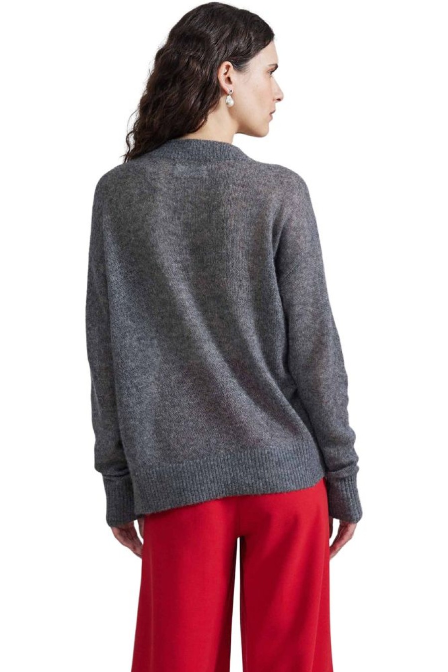 Sweaters Apiece Apart | Apiece Apart Softest Tissue Weight Cardigan In Charcoal