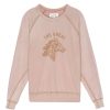 Tops The Great | The Great The College Sweatshirt In With Bronco Graphic Double Washed Pink