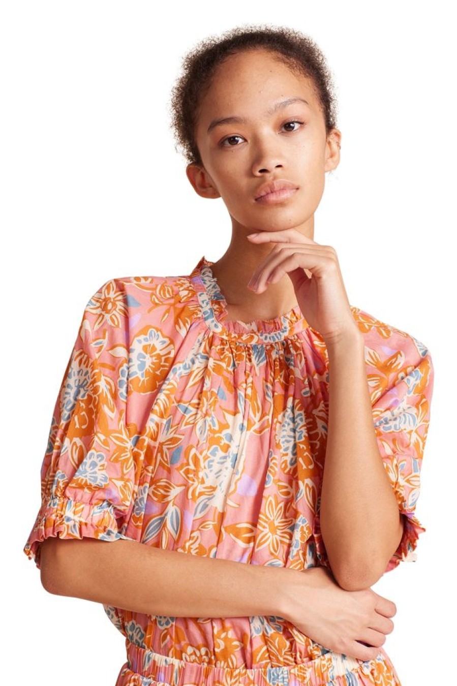 Tops Trovata | Trovata Birds Of Paradis Sheila Blouse In Spiced Dahlia