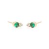 Jewelry ZOE CHICCO | Zoe Chicco 14K Mixed Emerald And Diamond Prong Studs Yellow Gold