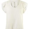 Tops VELVET | Velvet Remi Ruffle Sleeve Top In White