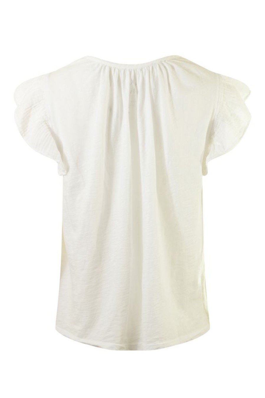 Tops VELVET | Velvet Remi Ruffle Sleeve Top In White