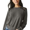 Sweaters MICHAEL STARS | Michael Stars Esther Pullover With Lace Trim In Charcoal