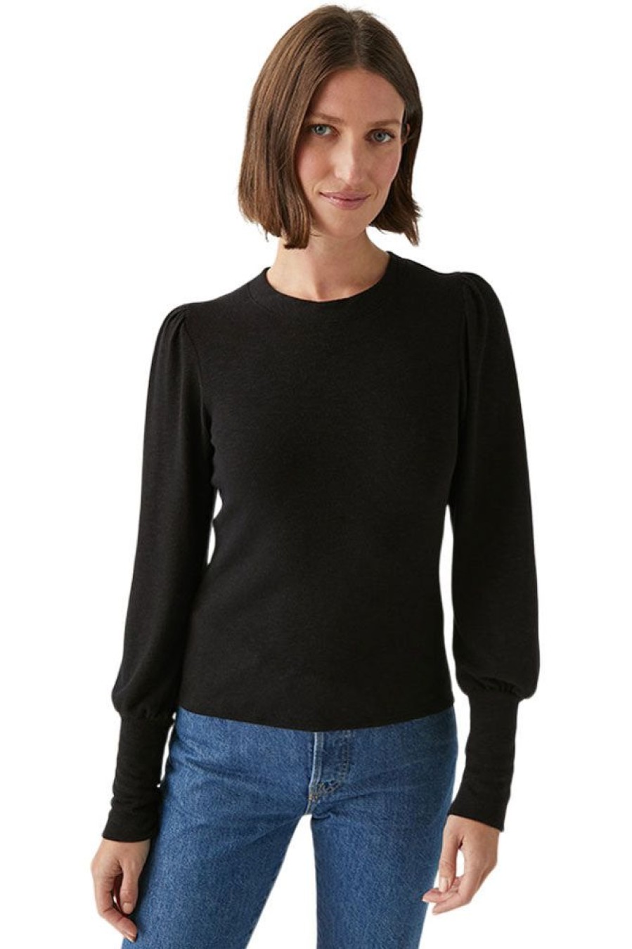 Tops MICHAEL STARS | Michael Stars Fonda Puff Sleeve Top In Black