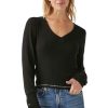 Sweaters MICHAEL STARS | Michael Stars Petra Puff Sleeve Top In Black-Chalk Black/Chalk