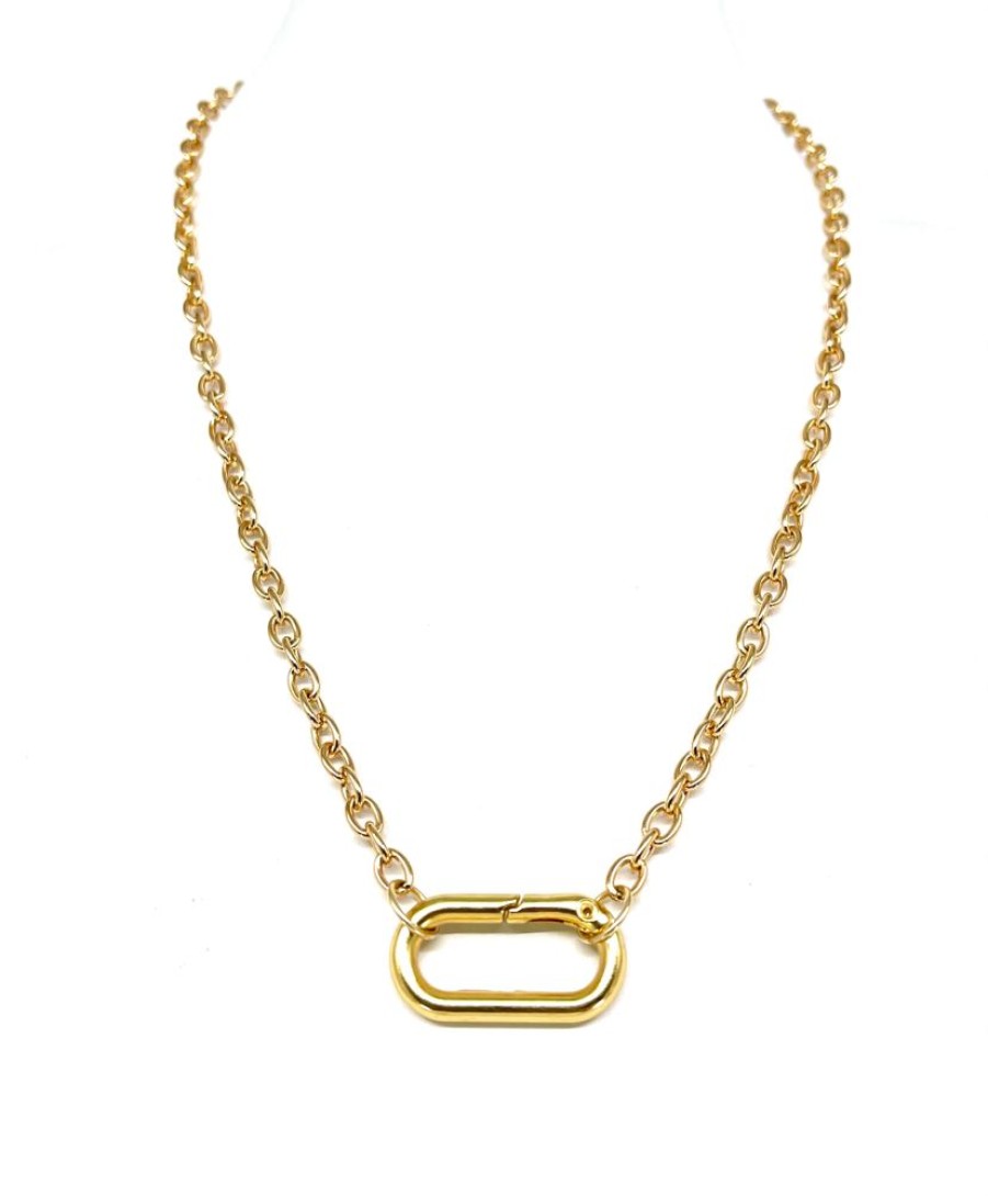 Jewelry Haus of Alloy | Haus Of Alloy Long Link Chain With Oval Latch Clasp Yellow Gold