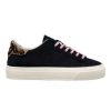 Accessories D.A.T.E | D.A.T.E Sonica Leather Sneakers In Navy Blue