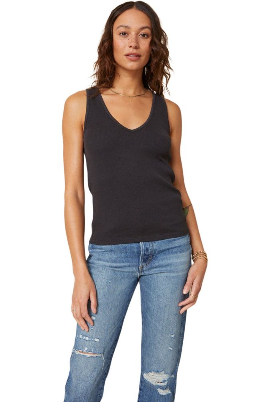 Tops Amo Denim | Amo Denim Deeply Tank In Vintage Black