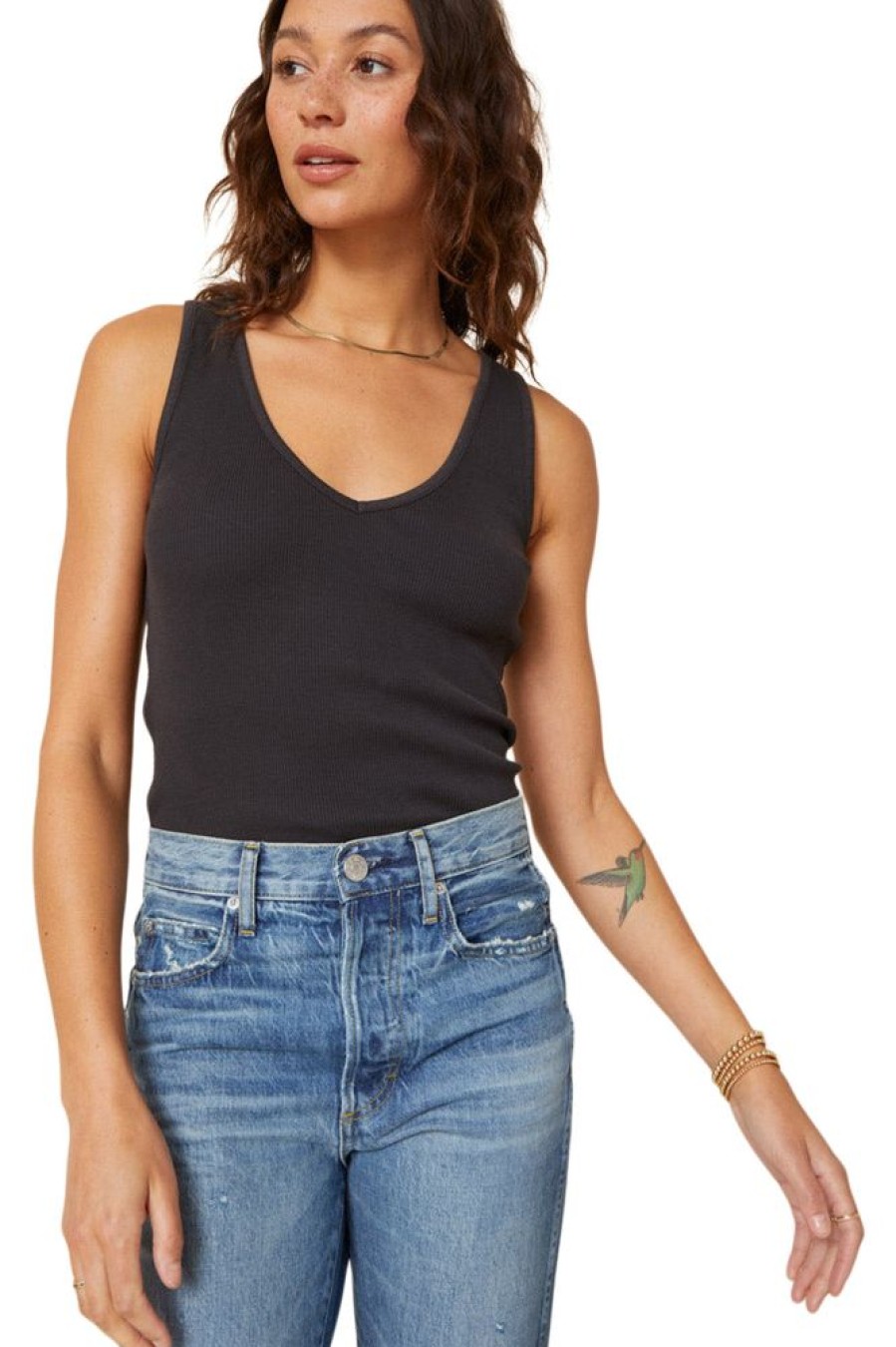 Tops Amo Denim | Amo Denim Deeply Tank In Vintage Black