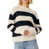 Sweaters One Grey Day | One Grey Day Bardot Striped Sweater In Ivory Combo