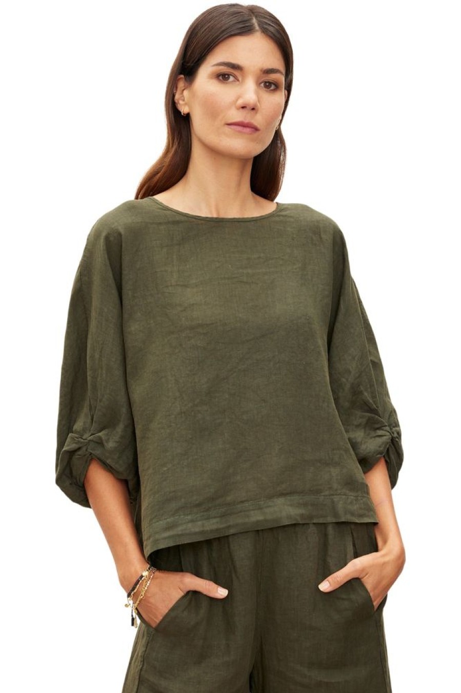 Tops VELVET | Velvet Woven Cass Linen Top