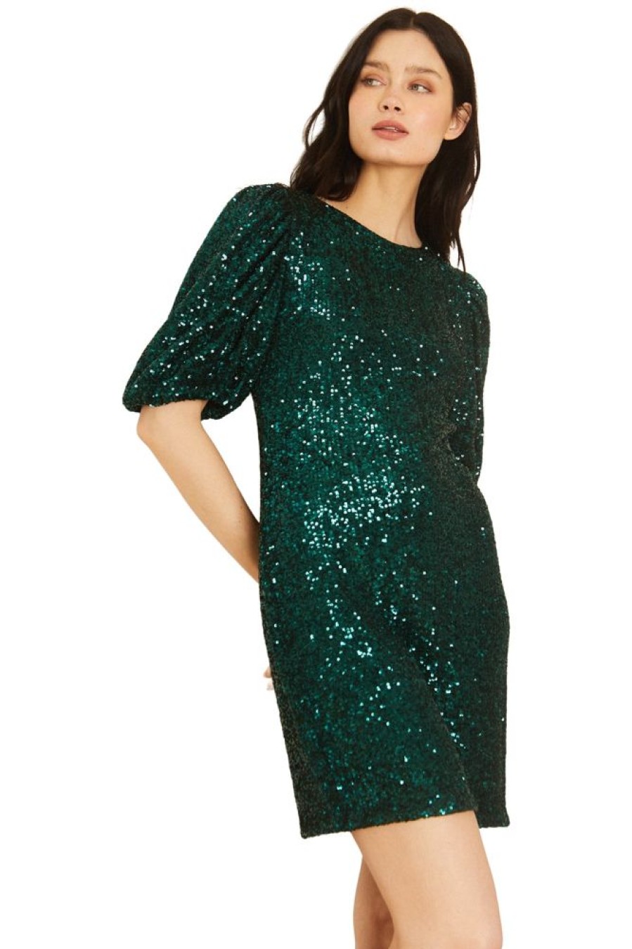 Dresses & Jumpsuits Caballero | Caballero Vittoria Sequin Dress In Emerald