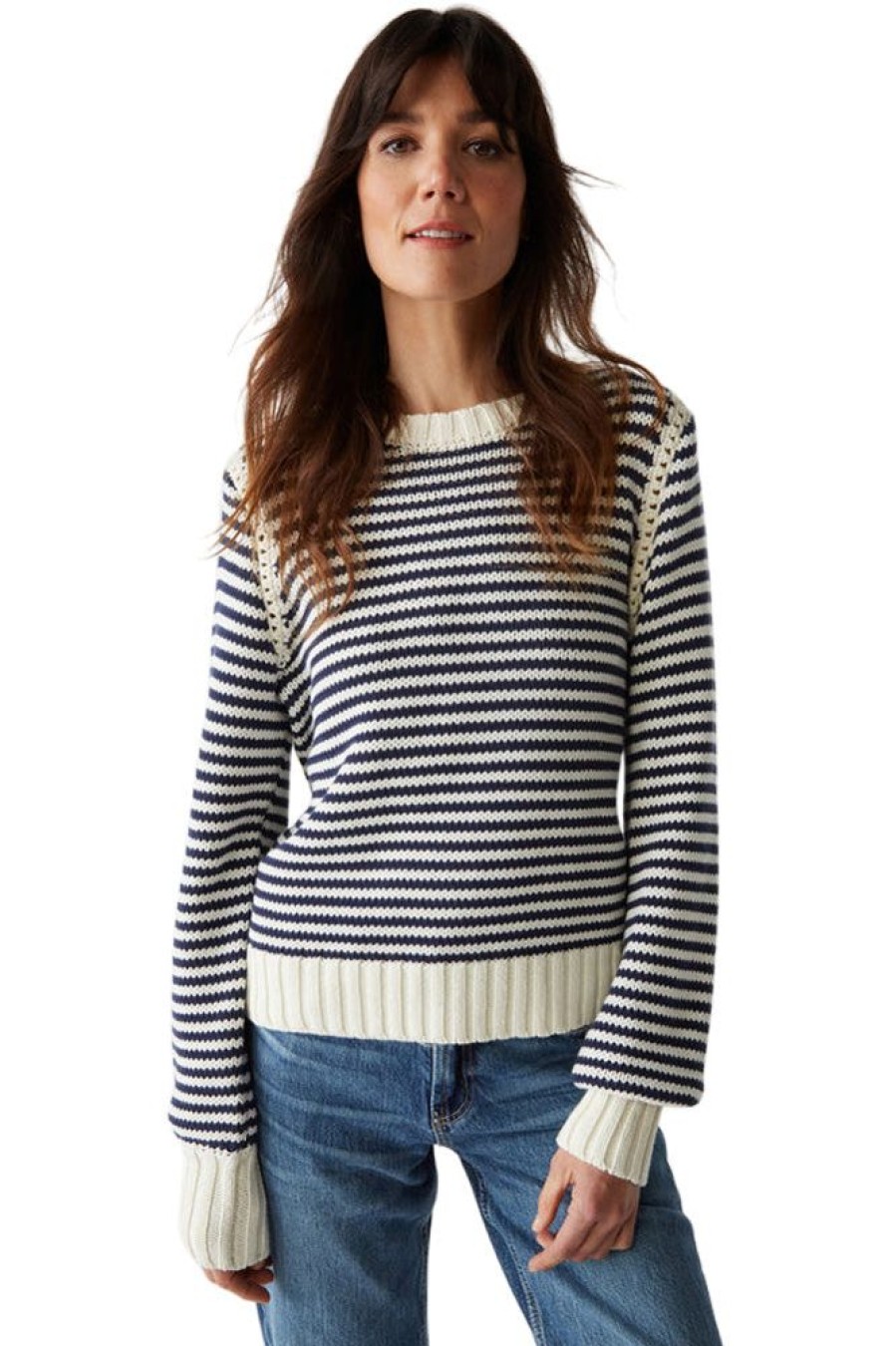 Sweaters MICHAEL STARS | Michael Stars Casey Crewneck Sweater In Nocturnal Stripe