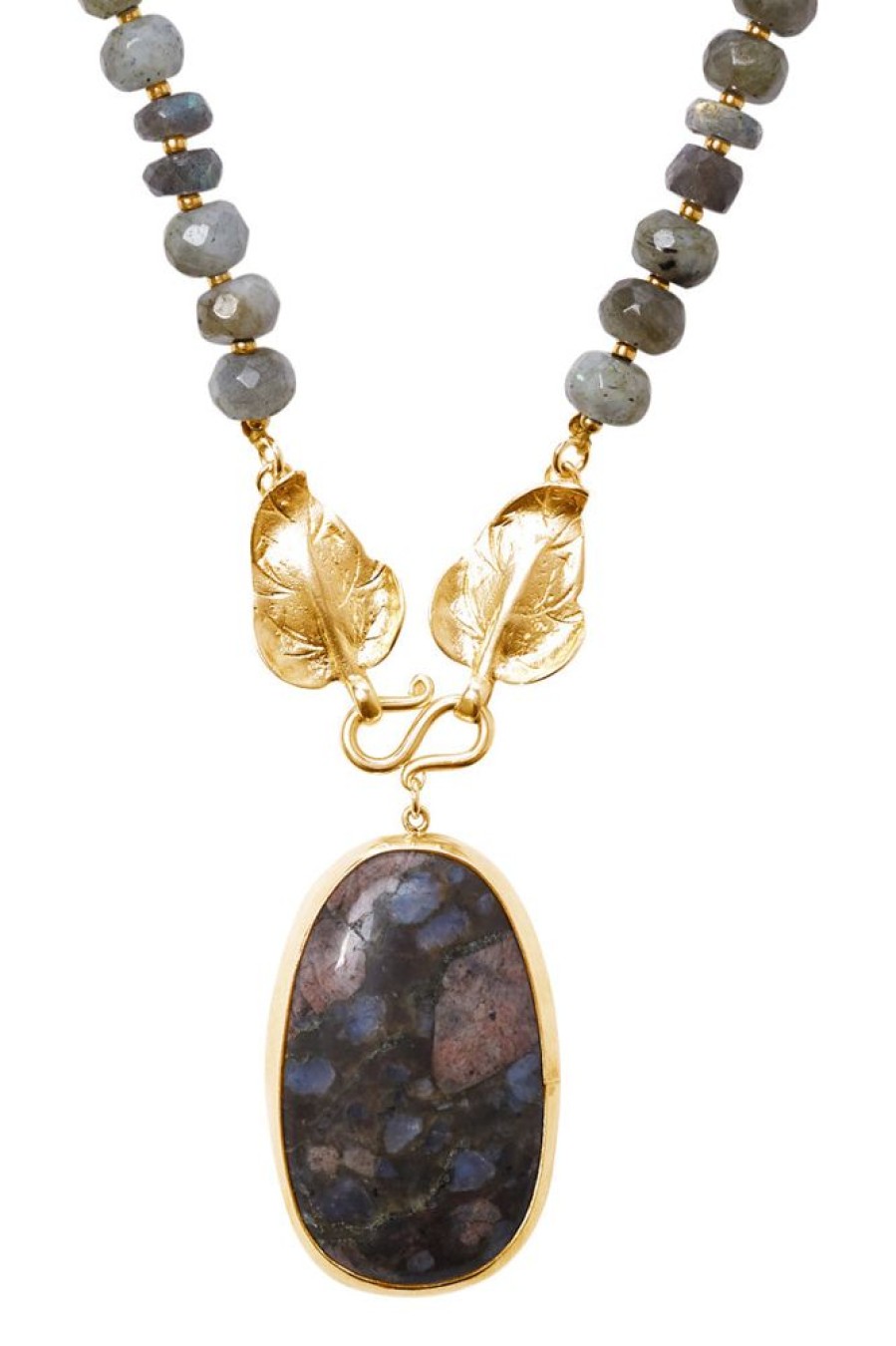 Jewelry CHAN LUU INC. | Chan Luu Sardinia Pendant Necklace In Yellow Gold Labradorite Mix