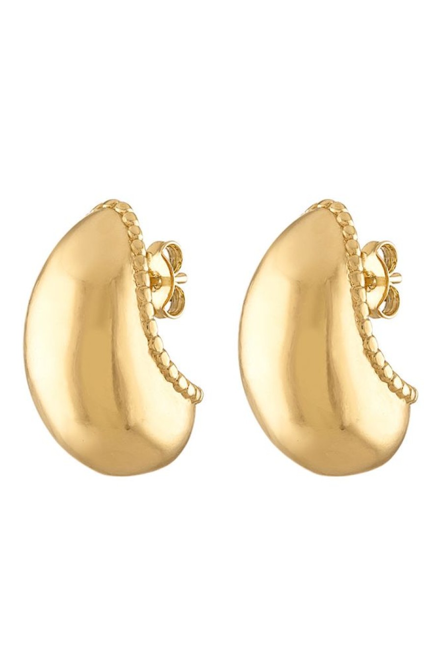 Jewelry ALEXA LEIGH FINE JEWELRY | Alexa Leigh Bean Hoop Earrings In Yellow Gold