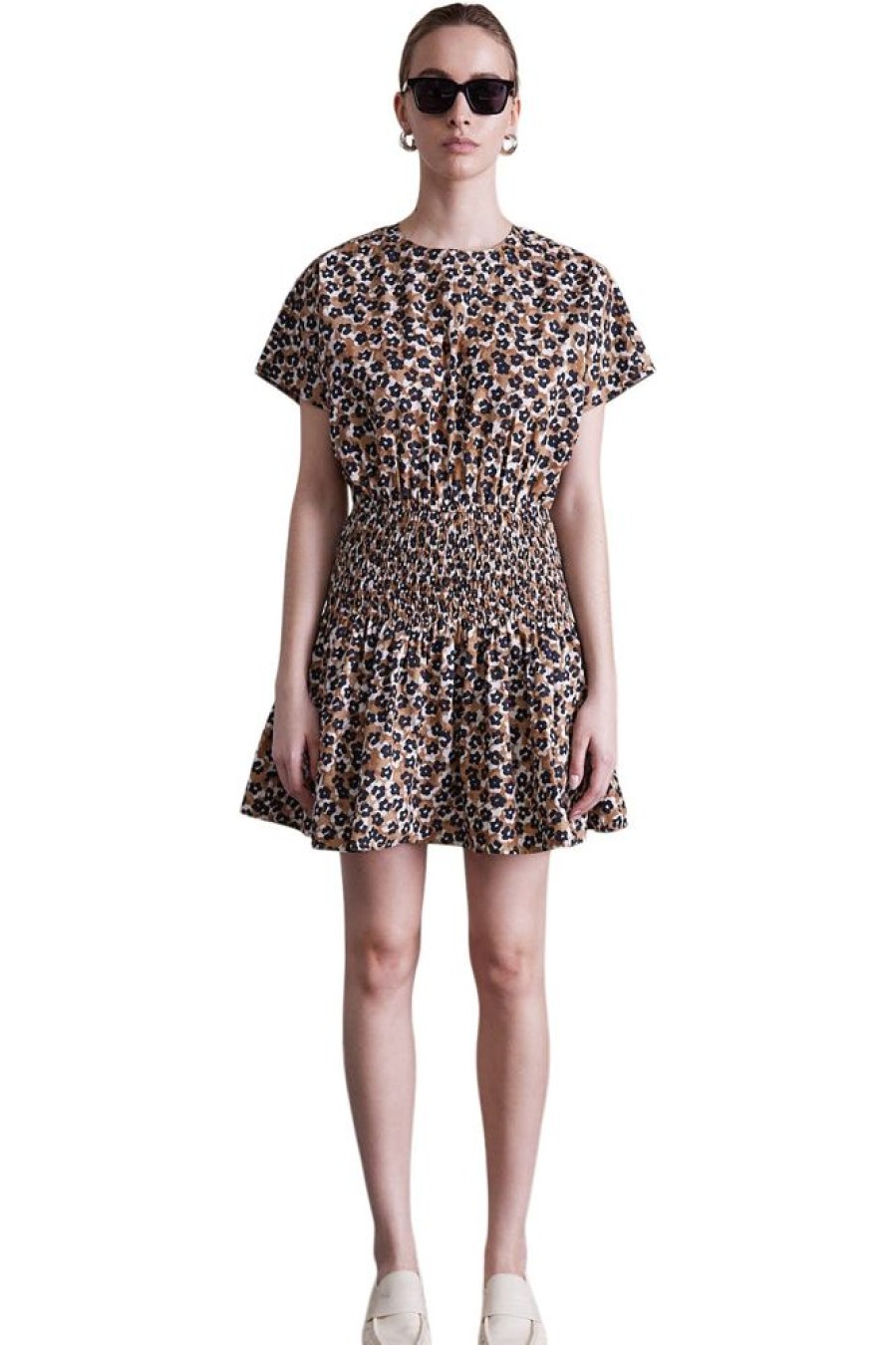 Dresses & Jumpsuits Apiece Apart | Apiece Apart Mana Mini Dress In Leopard Bouquet