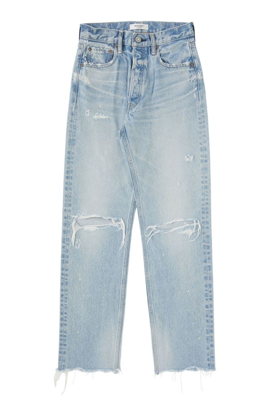 Denim Moussy Denim | Moussy Denim Odessa Wide Straight Leg Jeans In Light Blue