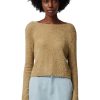 Sweaters ATM AnthonyThomas Melillo | Atm Wool Blend Boucle Long Sleeve Low Back Sweater In Soft Fawn